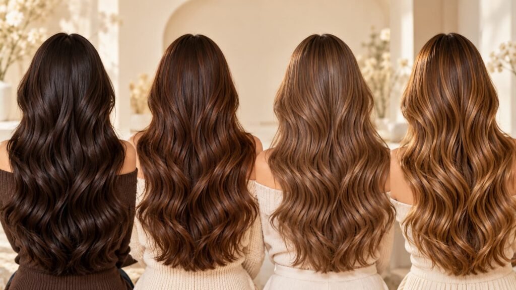 dark classic milk and golden chocolate brown hair shades